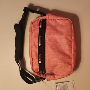 NWT LeSportsac Candace Convertible Crossbody in Pink Dahlia Denim